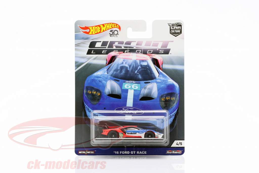 Ford GT Race #66 2016 blue / red / white 1:64 HotWheels