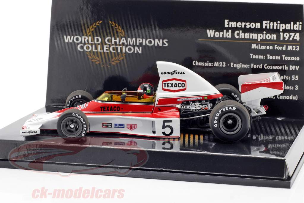 Emerson Fittipaldi McLaren Ford M23 #5 formel 1 Verdensmester 1974 1:43 Minichamps