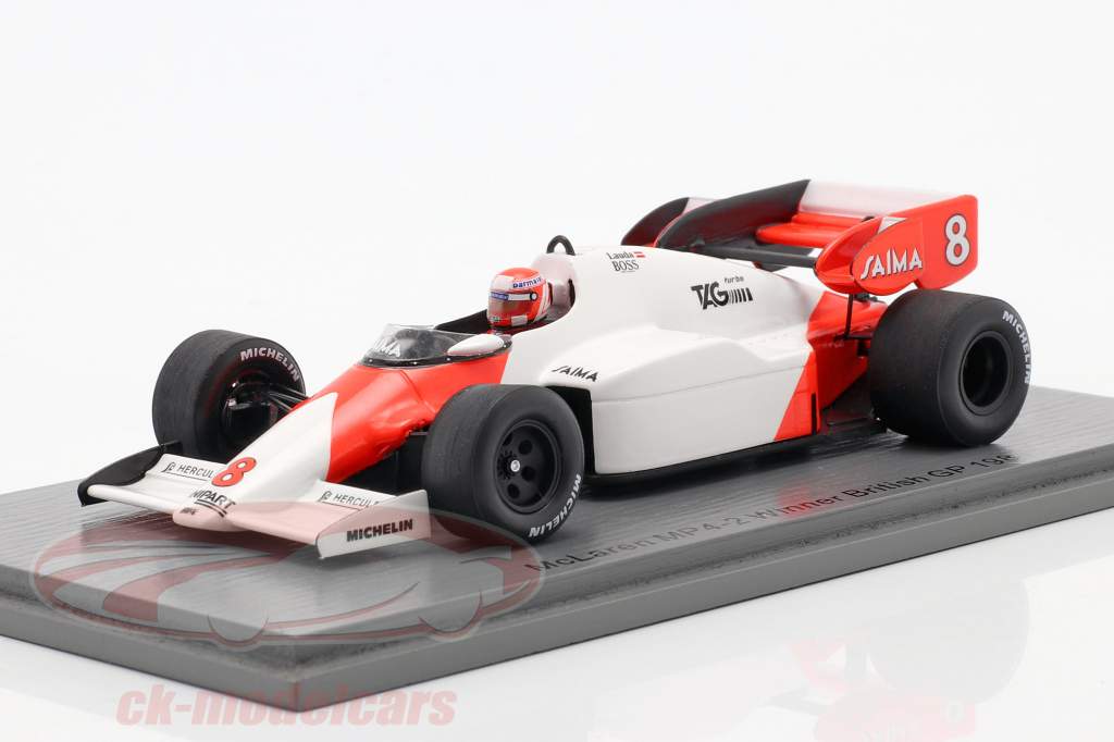 Niki Lauda McLaren MP4/2 #8 Gagnant Britannique GP Champion du monde F1 1984 1:43 Spark