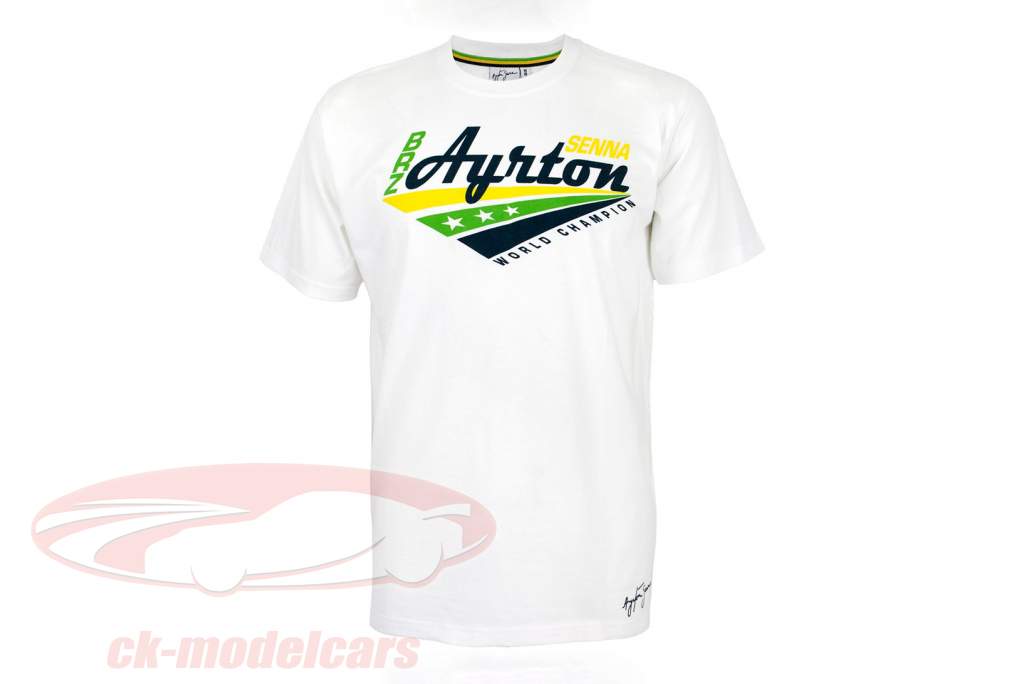Ayrton Senna T-Shirt World Champion bianca