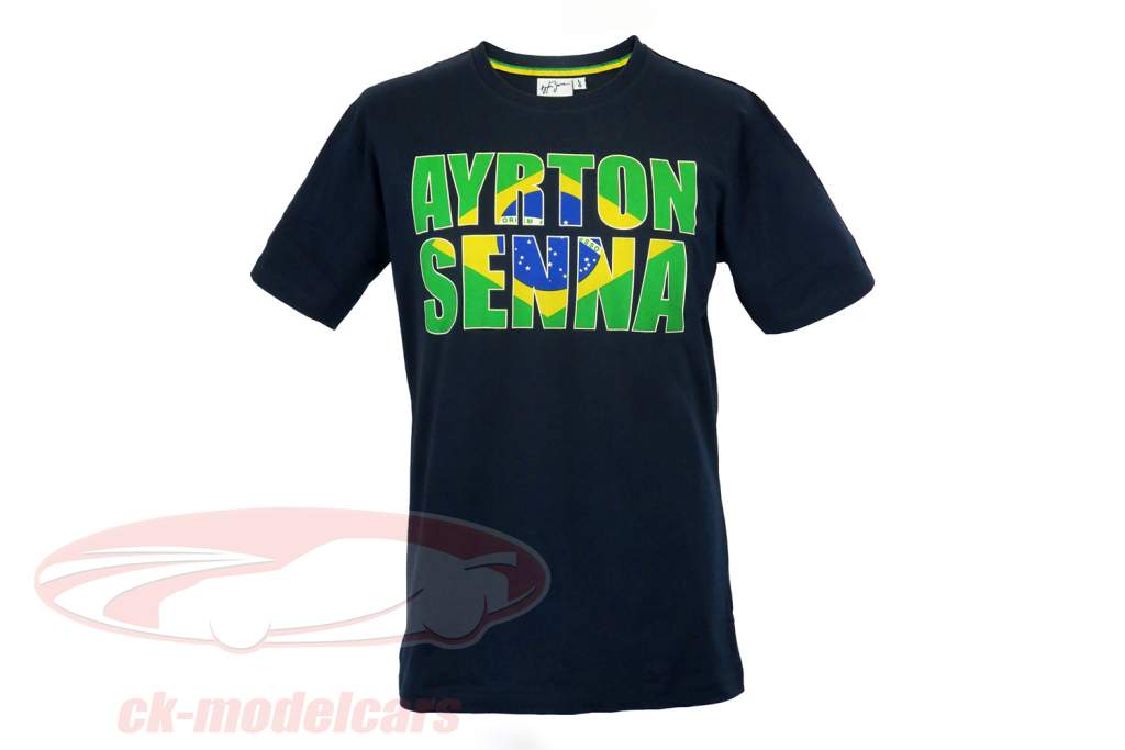 Ayrton Senna T-Shirt Brazil blu scuro