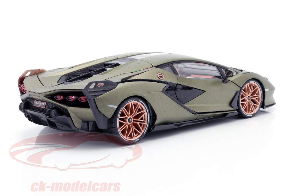 Lamborghini Sian FKP 37 Anno di costruzione 2020 stuoia verde oliva 1:18 Bburago