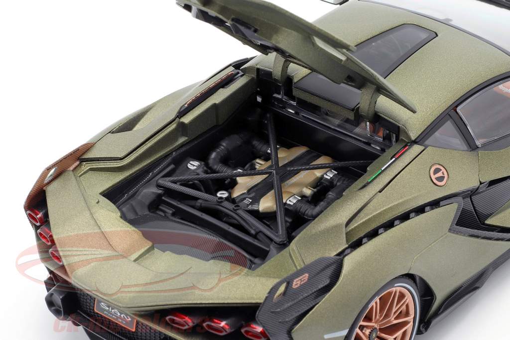 Lamborghini Sian FKP 37 建设年份 2020 垫 橄榄绿 1:18 Bburago