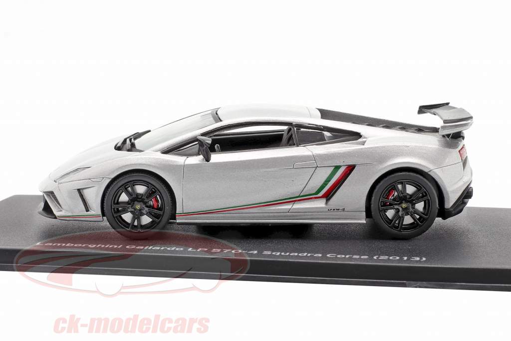 Lamborghini Gallardo LP570-4 Squadra Corse 2013 Серебряный металлический 1:43 Leo Models