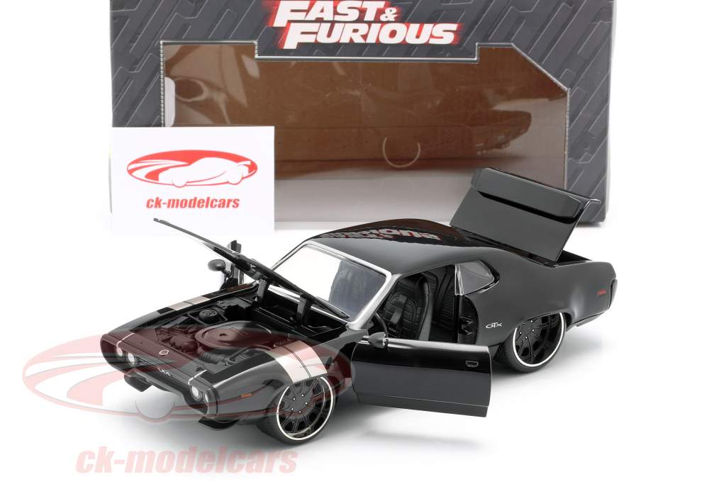 Dom's Plymouth GTX Fast and Furious 8 2017 preto 1:24 Jada Toys