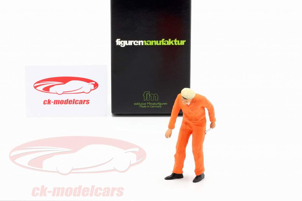 Mechaniker mit orangenem Overall Figur 1:18 FigurenManufaktur
