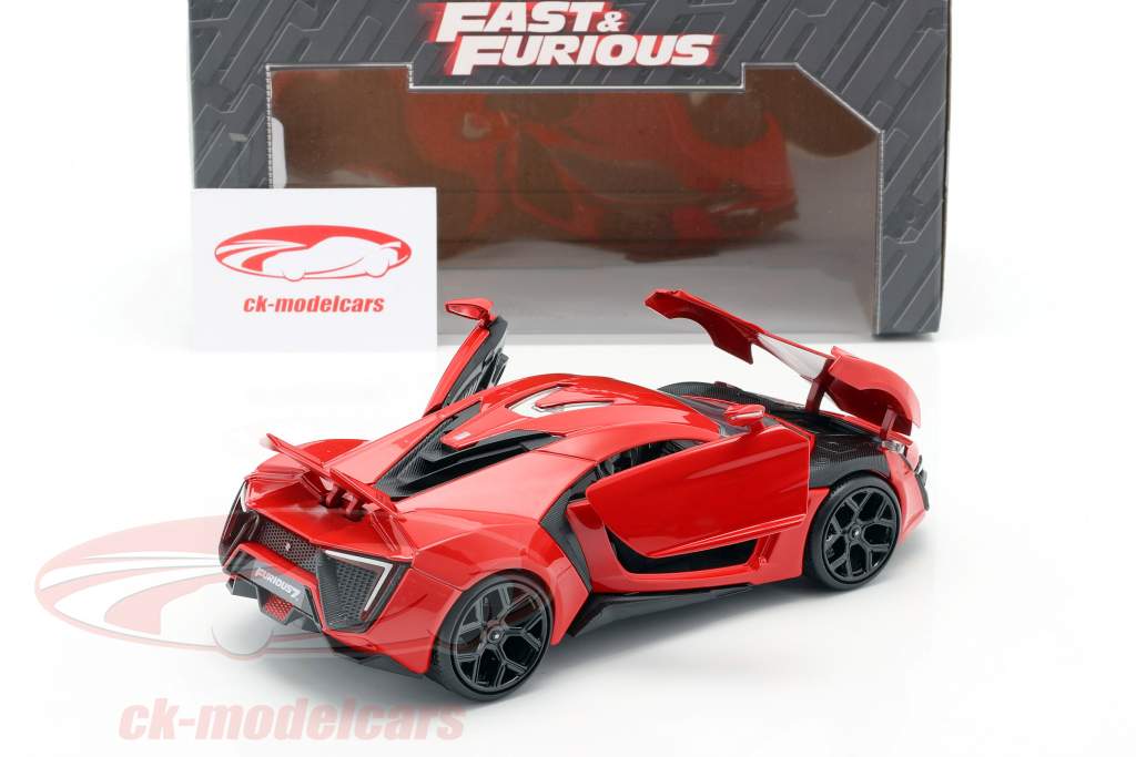 Lykan Hypersport fra den Film Fast og Furious 7 2015 rød 1:24 Jada Toys