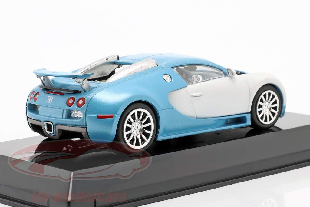Bugatti Veyron 16.4 Baujahr 2005 mattweiß / hellblau 1:43 Altaya