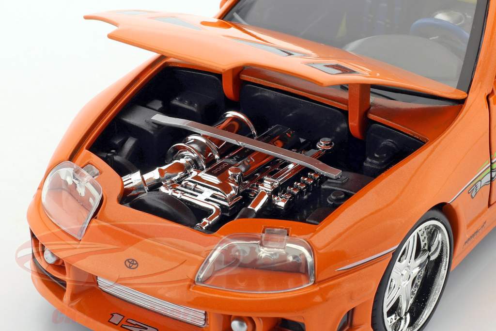 Brian's Toyota Supra Filme Fast & Furious 7 (2015) laranja 1:24 Jada Toys