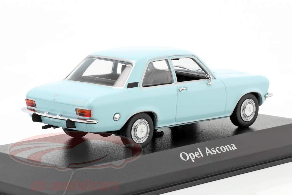 Opel Ascona A Ano de construção 1970 luz azul 1:43 Minichamps