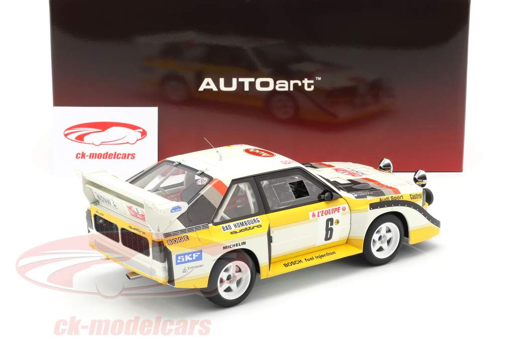 Audi Sport Quattro S1 #6 Rallye Monte Carlo 1986 Mikkola, Hertz 1:18 AUTOart