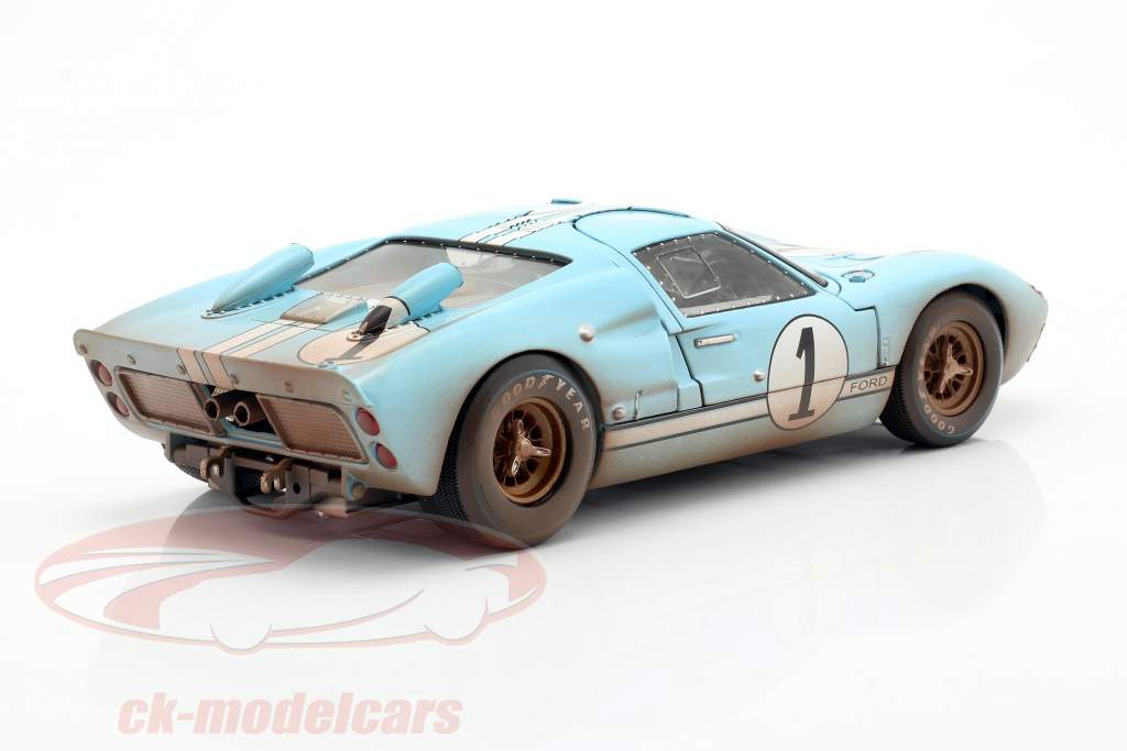 Ford GT40 MK II Dirty Version #1 2nd 24h LeMans 1966 Miles, Hulme 1:18 ShelbyCollectibles