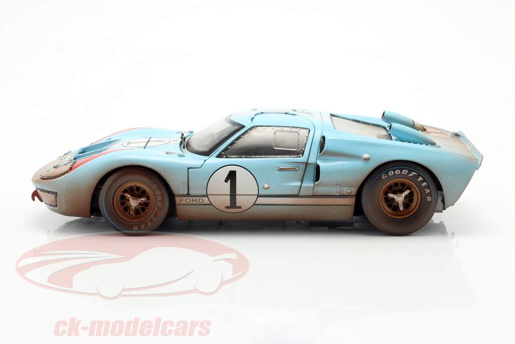 Ford GT40 MK II Dirty Version #1 2º 24h LeMans 1966 Miles, Hulme 1:18 ShelbyCollectibles