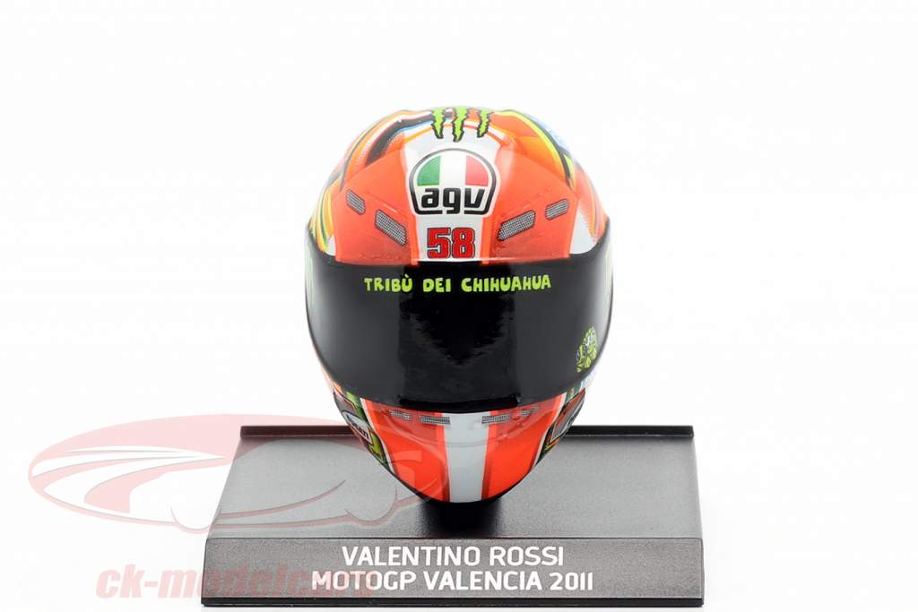 Valentino Rossi MotoGP Valencia 2011 AGV helmet 1:10 Minichamps
