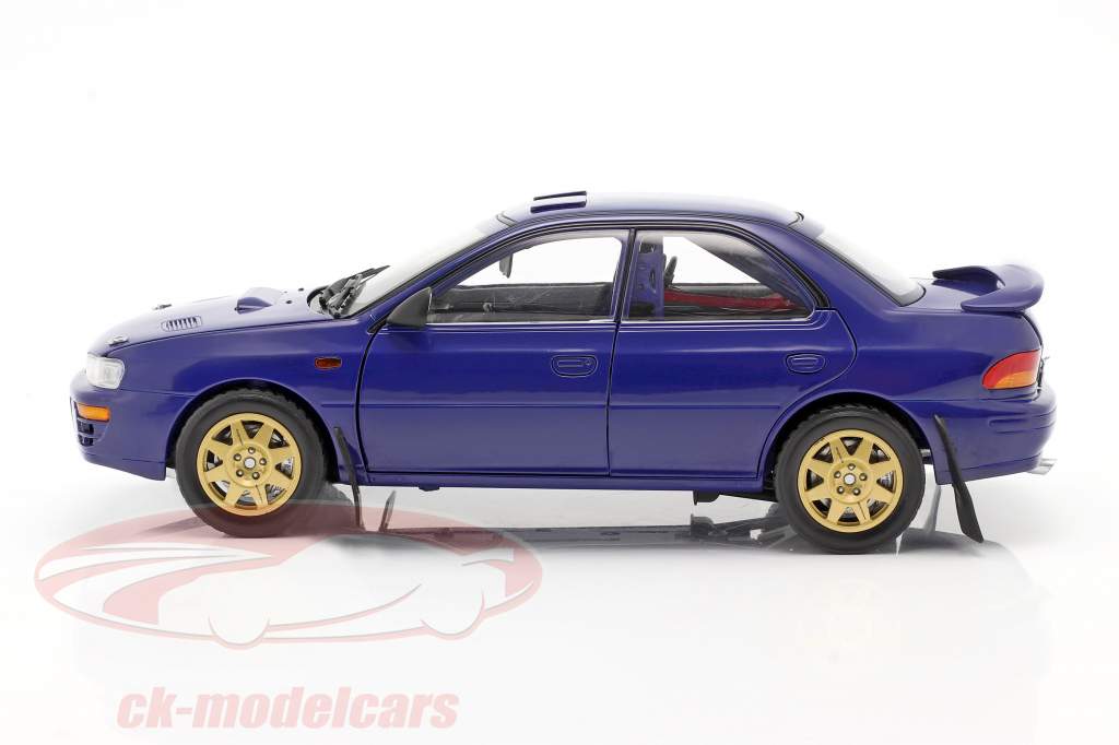 Subaru Impreza jaar 1996 blauw 1:18 Sun Star