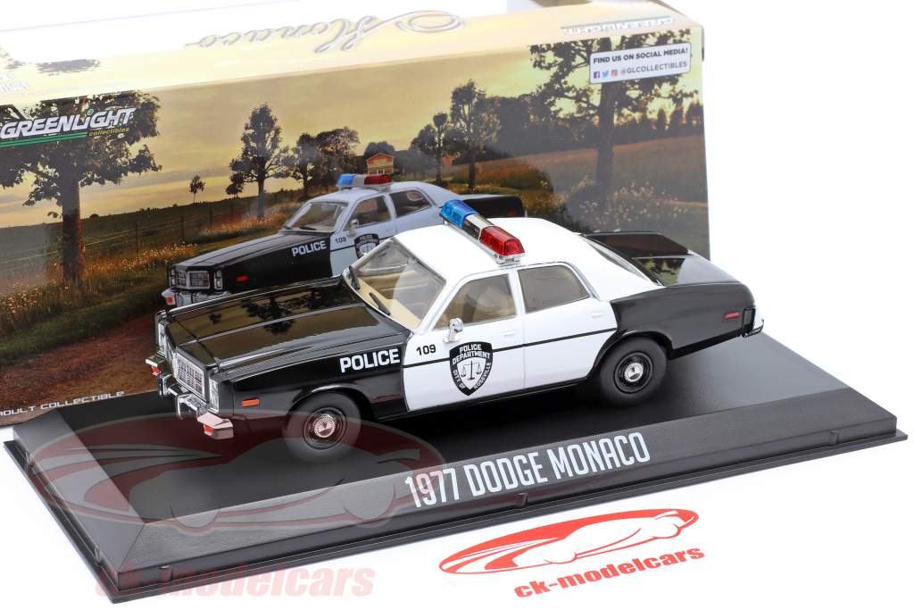 Dodge Monaco Police year 1977 black / White 1:43 Greenlight