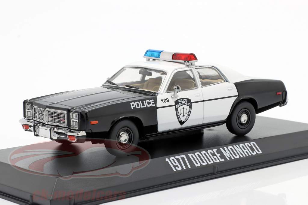 Dodge Monaco Police Año de construcción 1977 negro / Blanco 1:43 Greenlight
