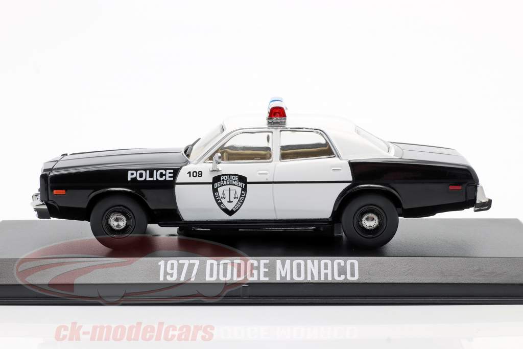 Dodge Monaco Police 建设年份 1977 黑色 / 白色 1:43 Greenlight