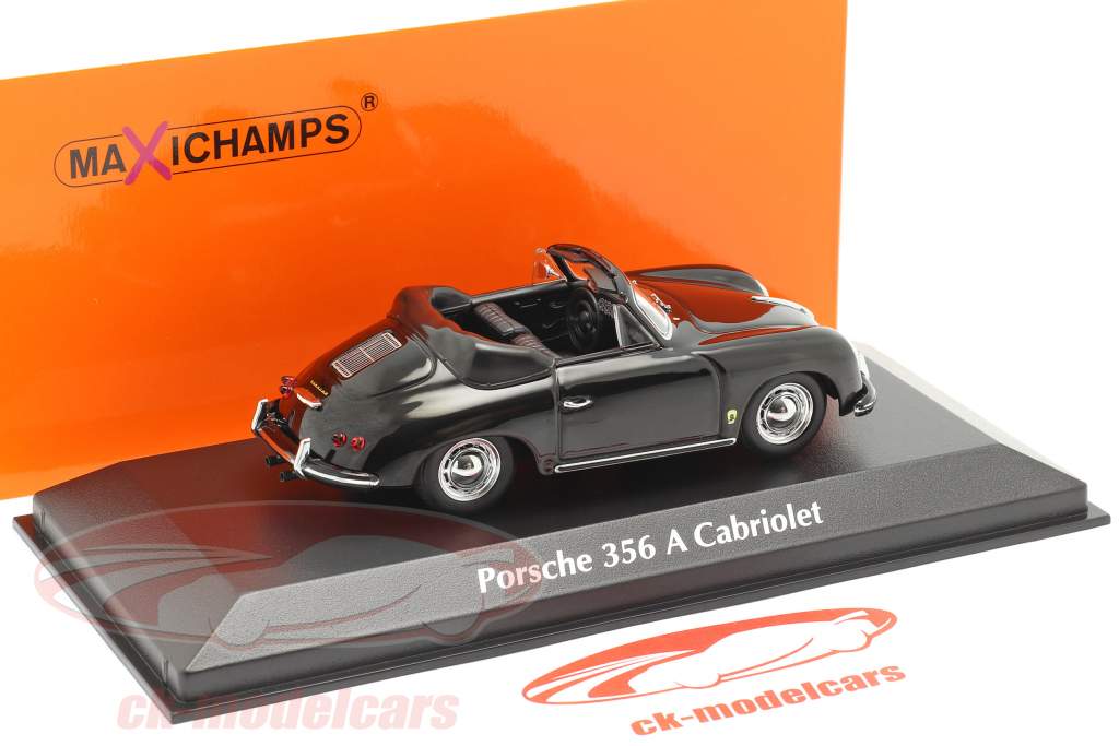 Porsche 356 A Cabriolet ano 1956 Preto 1:43 Minichamps