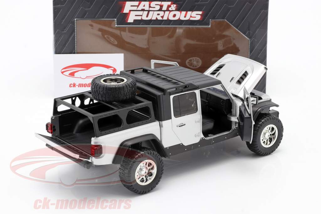 Jeep Gladiator bouwjaar 2020 Fast &amp; Furious 9 (2021) zilver 1:24 Jada Toys