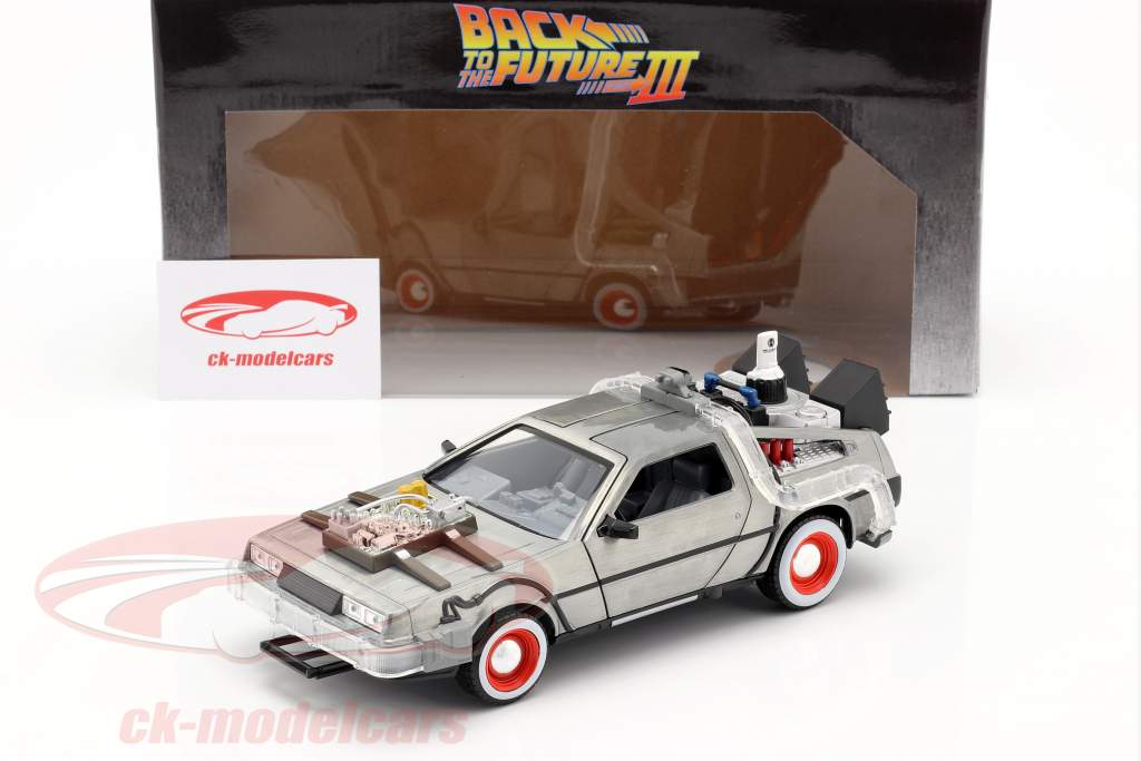 DeLorean Time Machine Back to the Future III (1990) argent 1:24 Jada Toys