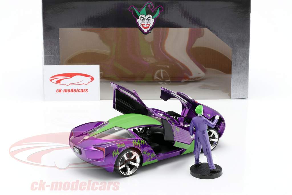Chevrolet Corvette Stingray 2009 Con figura The Joker DC Comics 1:24 Jada Toys