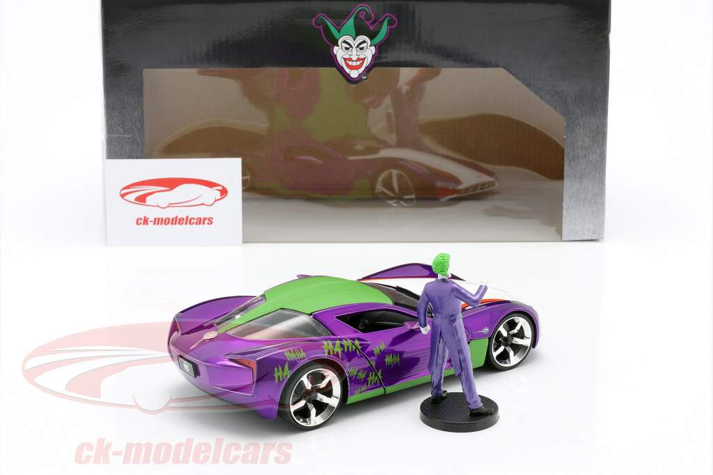 Chevrolet Corvette Stingray 2009 と 図 The Joker DC Comics 1:24 Jada Toys
