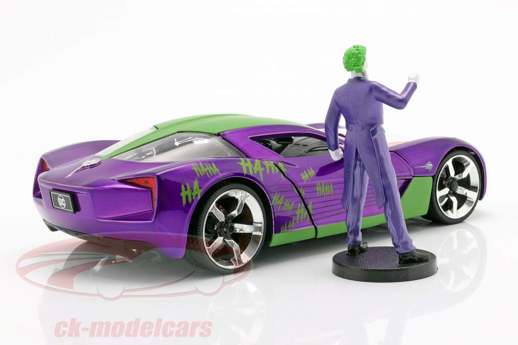 Chevrolet Corvette Stingray 2009 と 図 The Joker DC Comics 1:24 Jada Toys