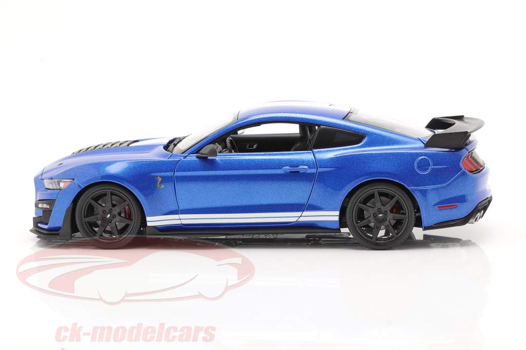 Ford Mustang Shelby GT500 Année de construction 2020 bleu 1:18 Maisto