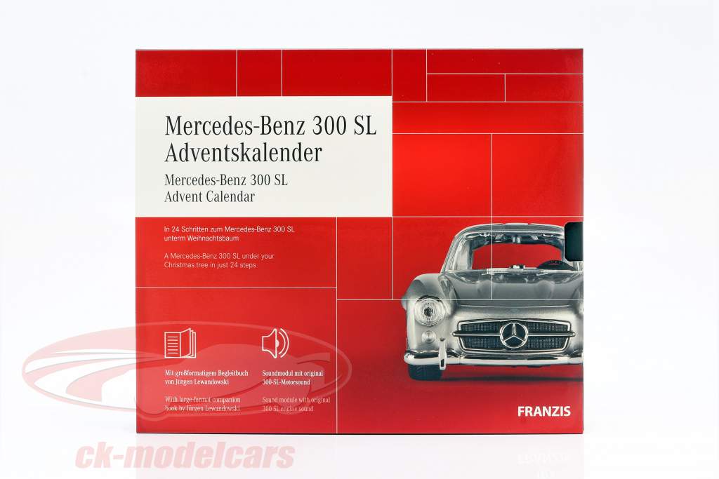 Mercedes-Benz 300 SL Adventskalender: Mercedes-Benz 300 SL silber 1:43 Franzis