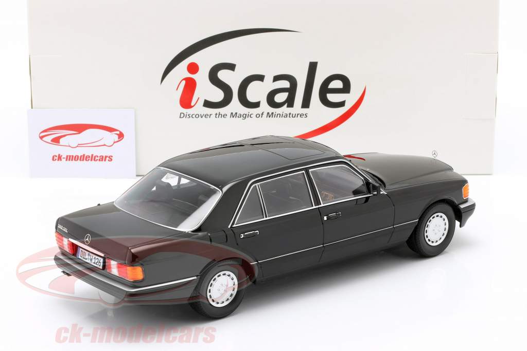 Mercedes-Benz 560 SEL S-Klasse (W126) Baujahr 1985 schwarz 1:18 iScale