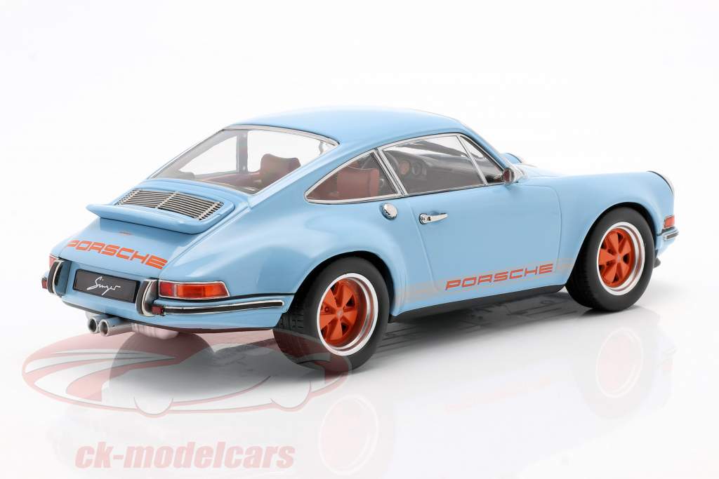Singer Coupe Porsche 911 Модификация залив синий / оранжевый 1:18 KK-Scale