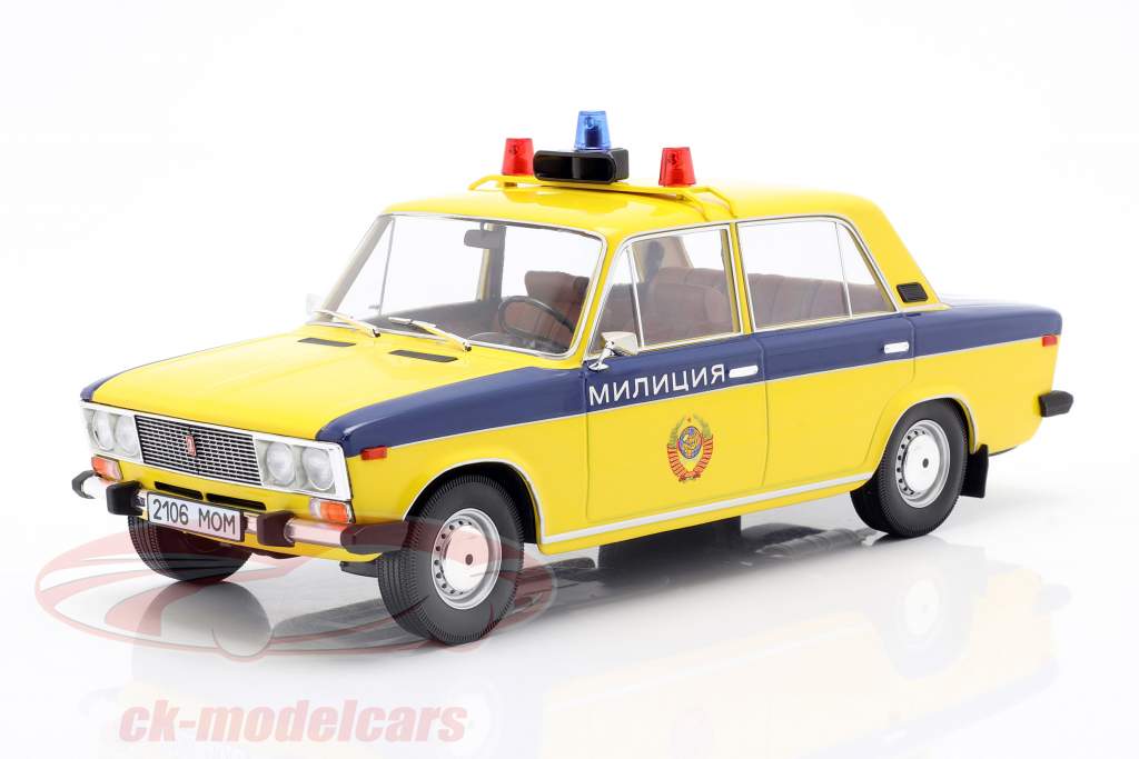Lada 2106 police USSR year 1976 yellow / dark blue 1:18 Triple9