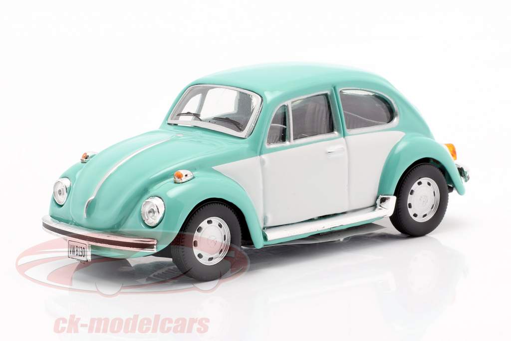 Volkswagen VW Beetle Classic turquesa / Branco 1:43 Cararama