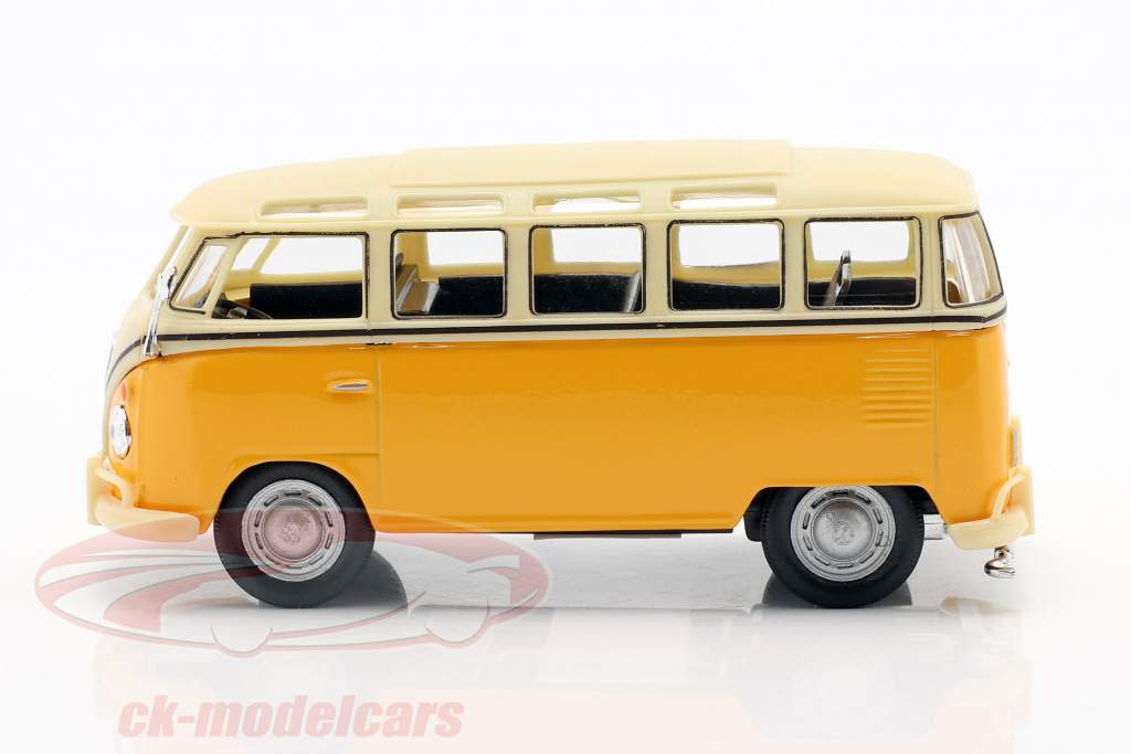 Metal Model Yellow/Cream 1/43 Scale Camper Cararama T1 Samba Bus 