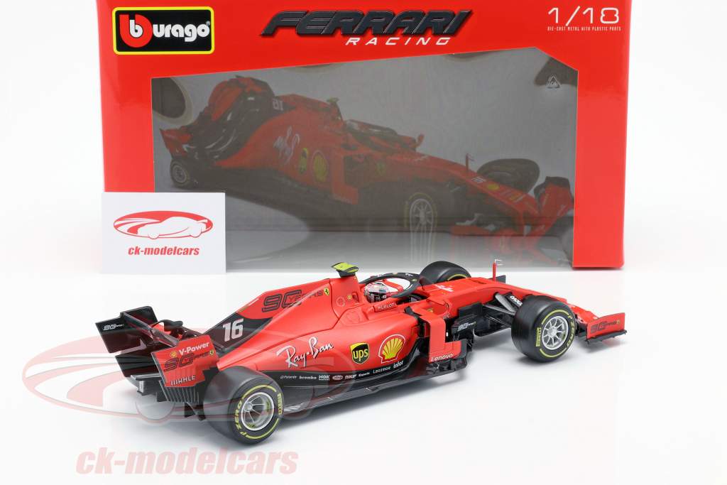 Charles Leclerc Ferrari SF90 #16 Vinder Italiensk GP formel 1 2019 1:18 Bburago