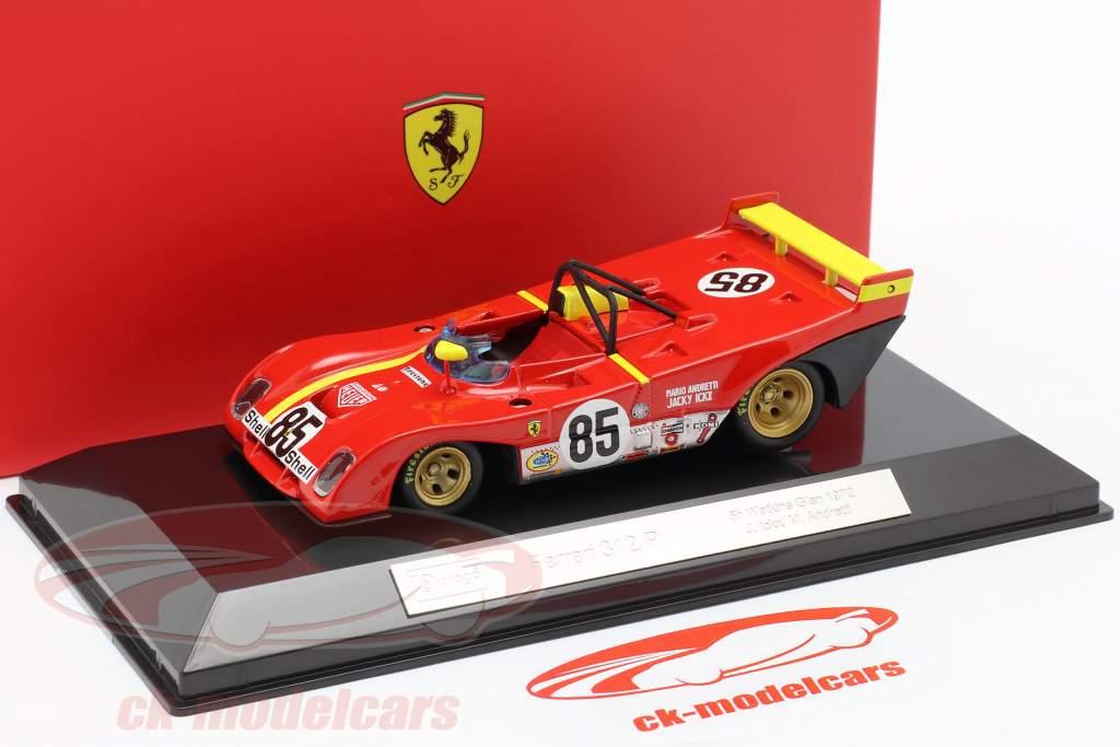 Red Diecast Model Car 18-36302 Bburago 1:43 Ferrari Racing 312 P 1972
