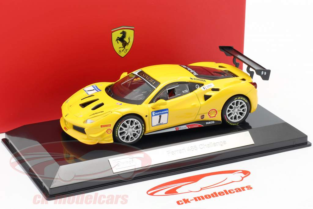 Bburago 1:43 Ferrari 488 Challenge #1 gelb 18-36306 Modellauto 18  