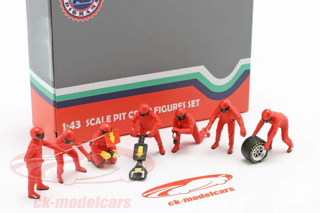 formule 1 Fosse équipage personnages Set #1 équipe rouge 1:43 American Diorama