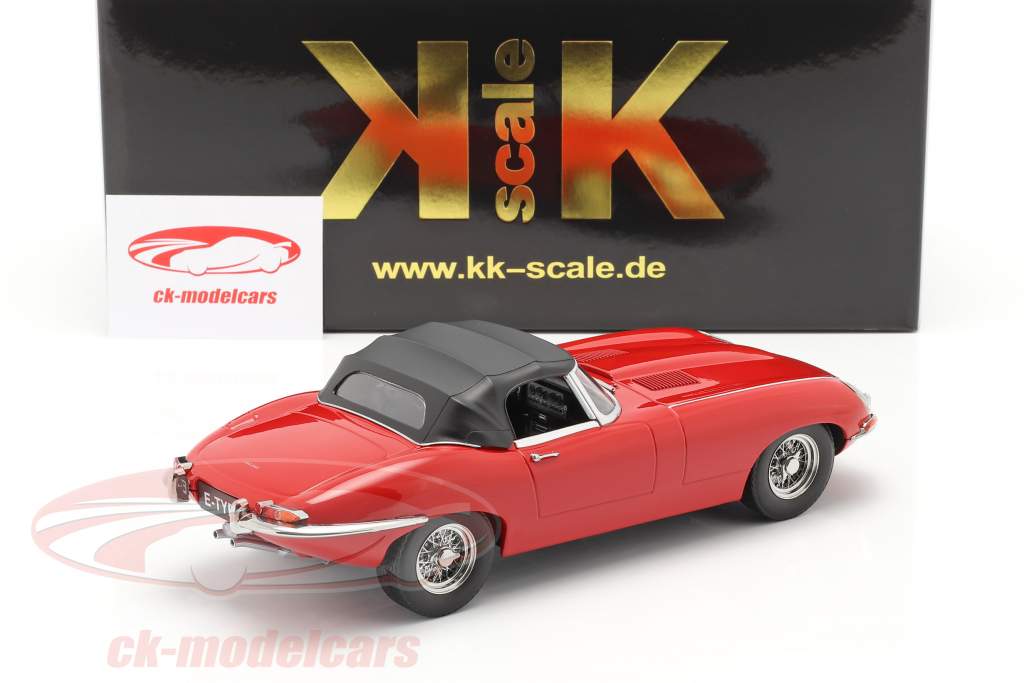 Jaguar E-Type Cabriolet Closed Top Series 1 LHD 1961 red 1:18 KK-Scale