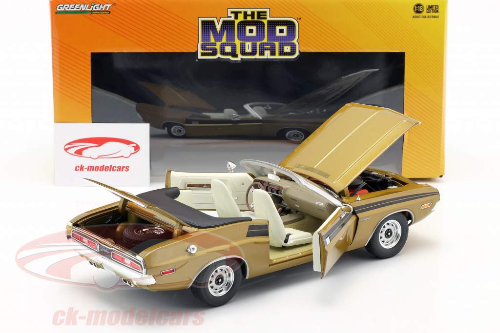 Greenlight 1 18 Dodge Challenger 340 1971 Tv Series The Mod Squad 1968 73 Gold Model Car