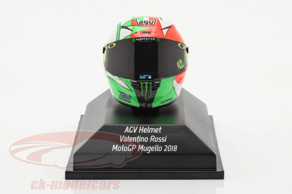 Valentino Rossi 3 ° MotoGP Mugello 2018 AGV casco 1:8 Minichamps