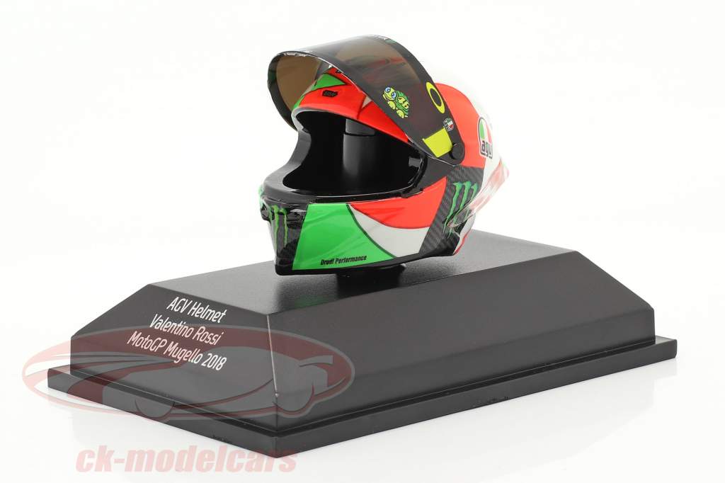 Valentino Rossi 3rd MotoGP Mugello 2018 AGV helmet 1:8 Minichamps