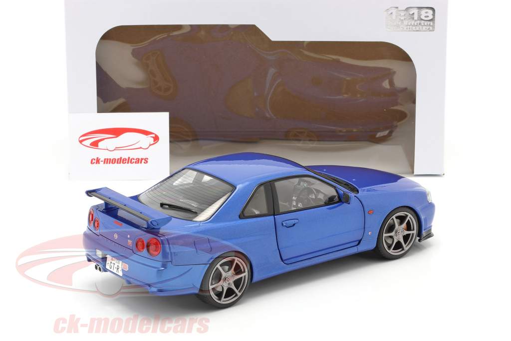 Solido 1 18 Nissan Skyline Gt R R34 建設年 1999 ベイサイド 青い S モデル 車 S