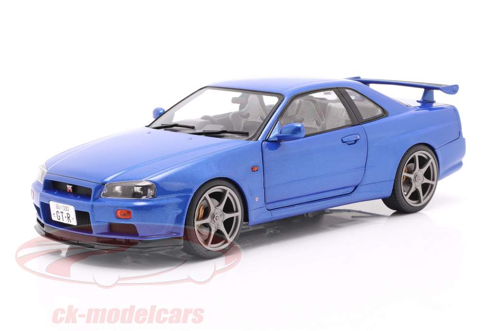 Nissan Skyline GT-R (R34) year 1999 bayside blue 1:18 Solido