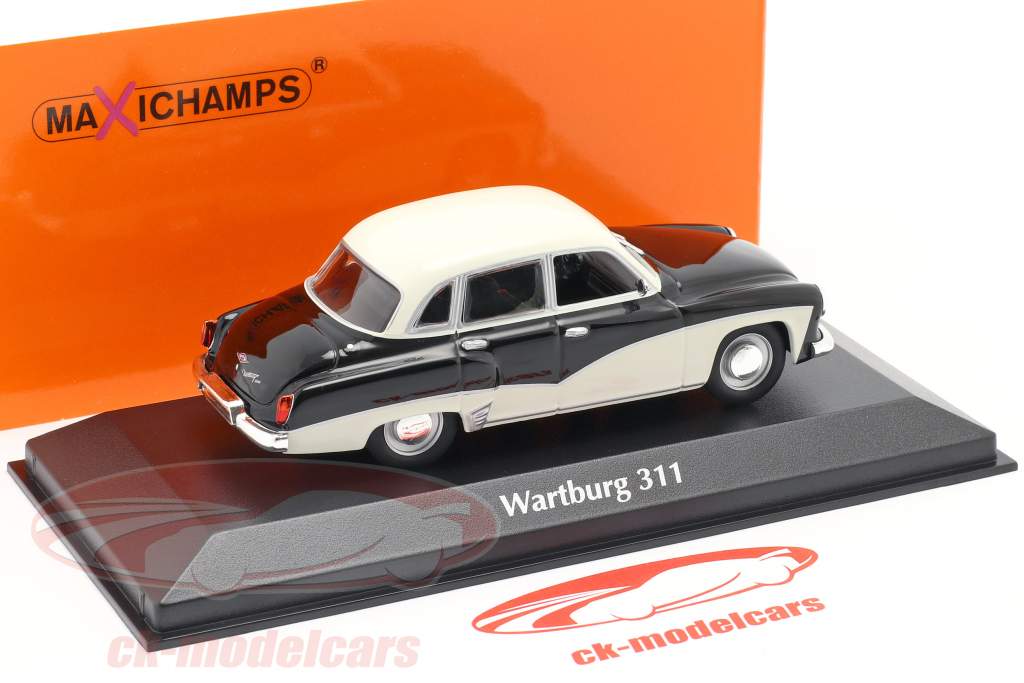 Wartburg 311 jaar 1959 zwart / wit 1:43 Minichamps