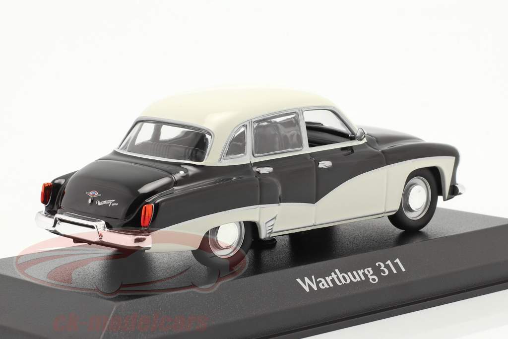 Wartburg 311 an 1959 noir / blanc 1:43 Minichamps