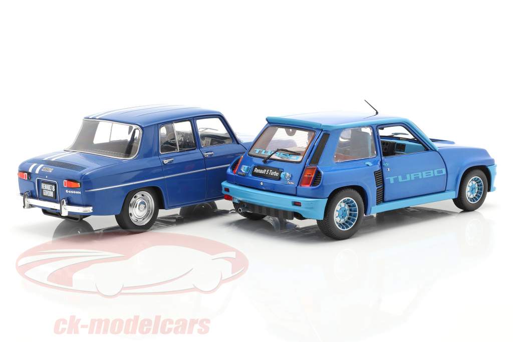 2-Car Set Renault R5 Turbo & Renault R8 Gordini blauw 1:18 Solido