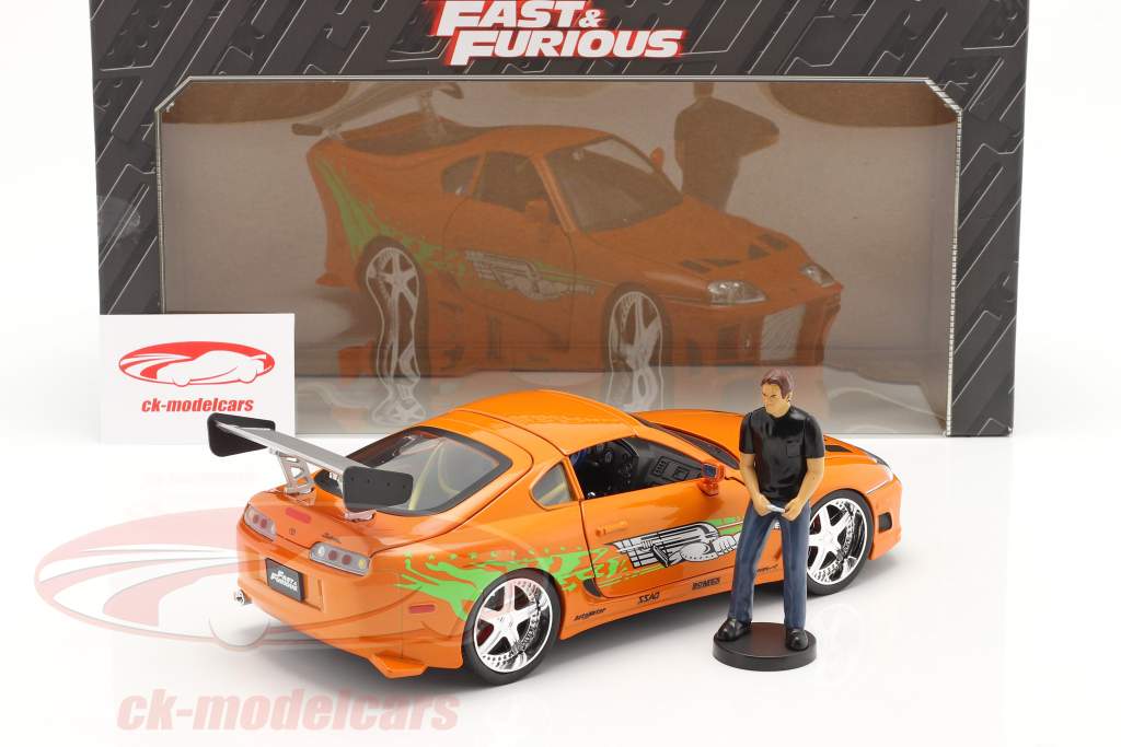 Brian's Toyota Supra 1995 Movie Fast & Furious (2001) with figure 1:18 Jada Toys
