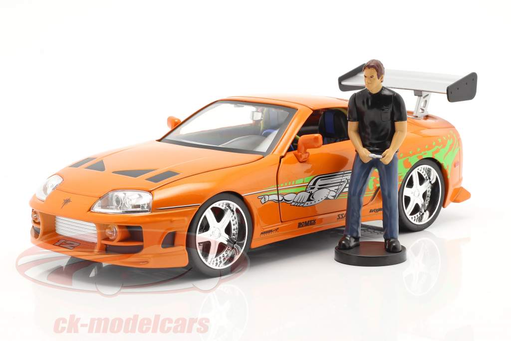 Brian's Toyota Supra 1995 Movie Fast & Furious (2001) with figure 1:18 Jada Toys